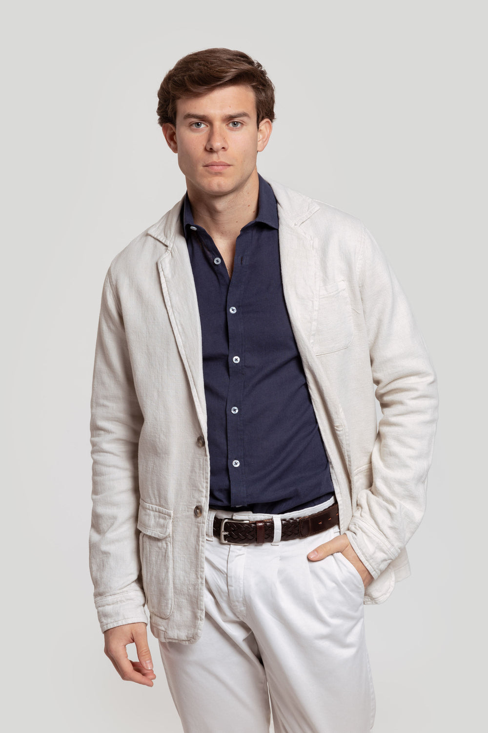 Americana Sport Algodón Lino Hueso SKU 0.30293