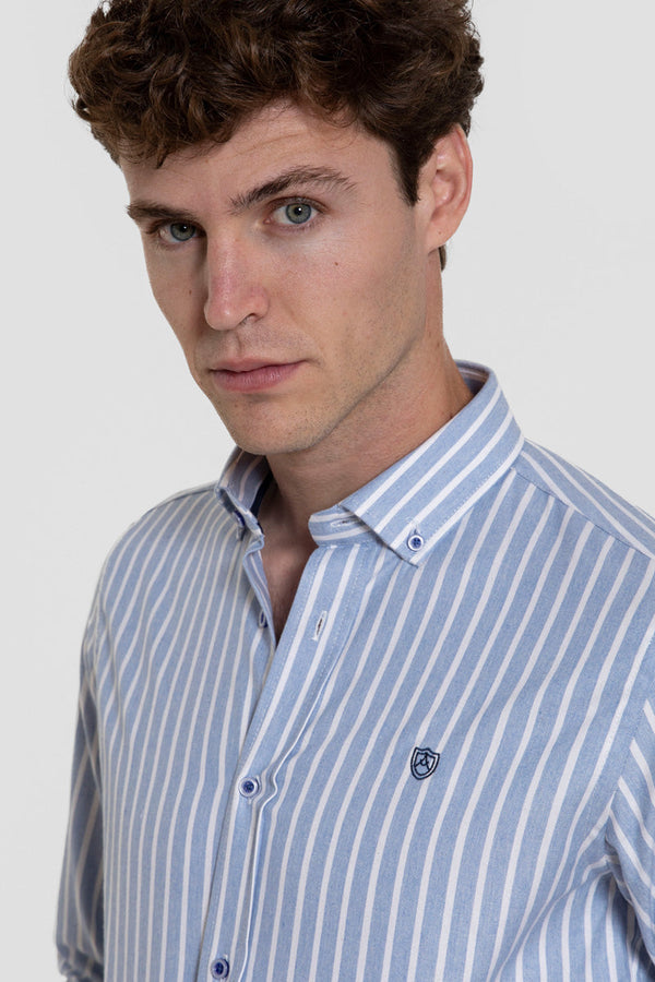 Camisa Rayas Celeste SKU 0.32465