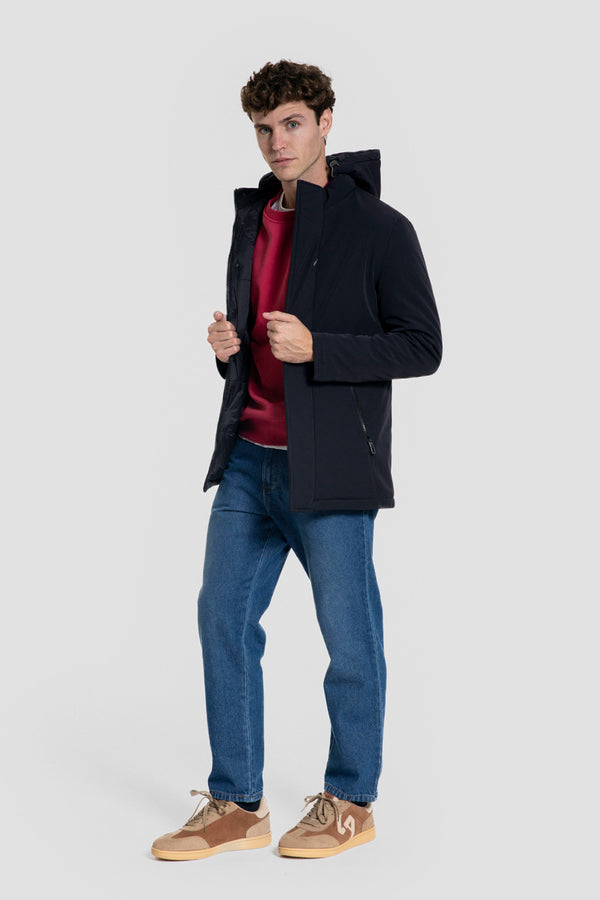 Parka Lavada Capucha Marino SKU 0.29457