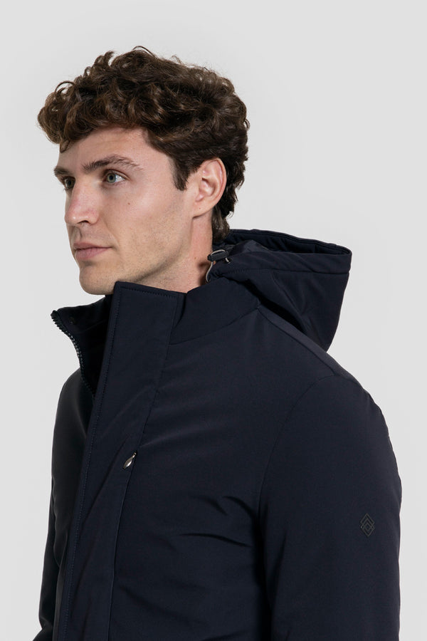 Parka Lavada Capucha Marino SKU 0.29457