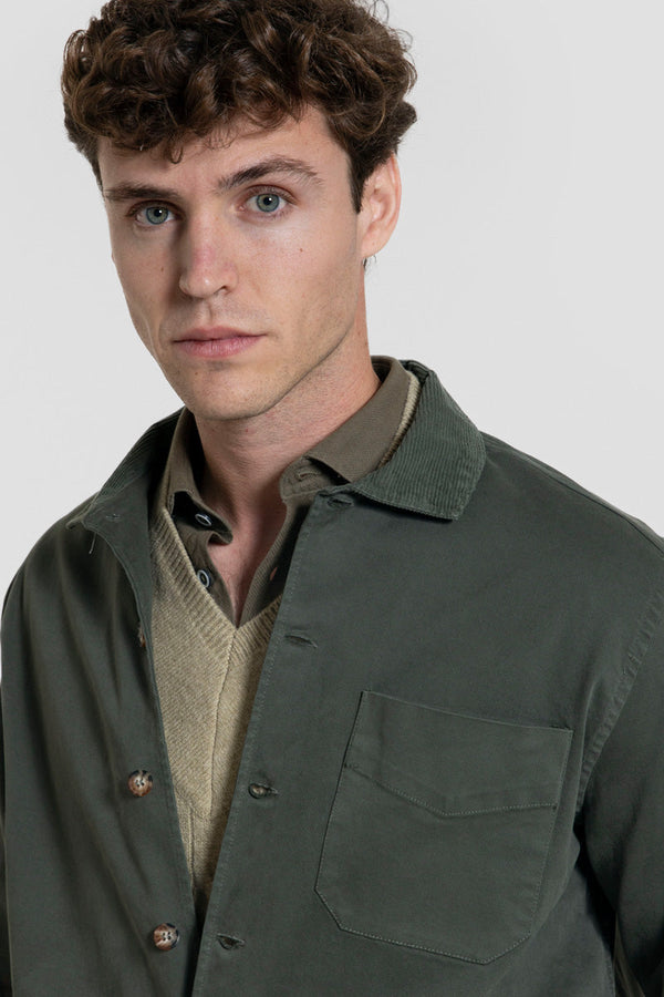 Sobrecamisa de Algodón con Cuello de Pana SKU 0.32716