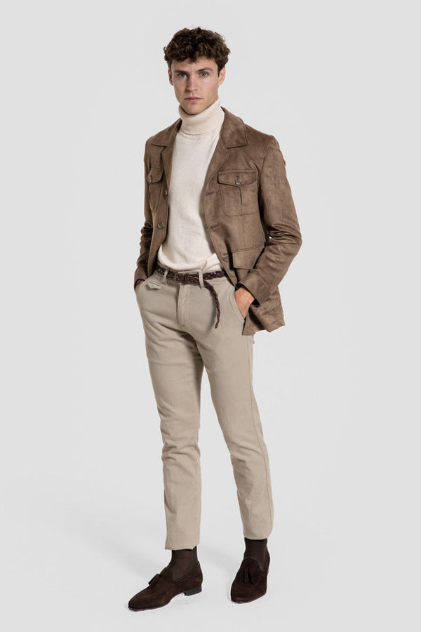 Chaqueta de Antelina con Bolsillos SKU 0.32466