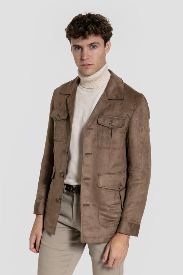 Chaqueta de Antelina con Bolsillos SKU 0.32466