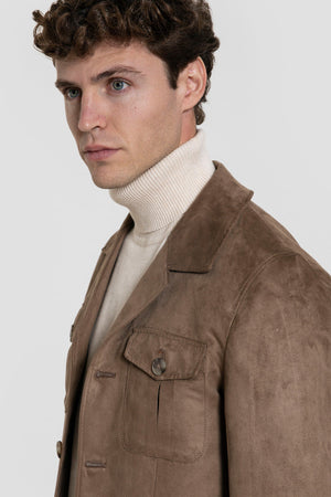 Chaqueta de Antelina con Bolsillos SKU 0.32466