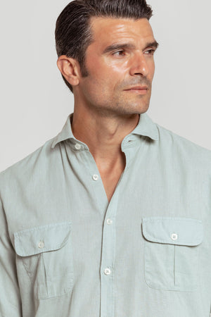 Camisa Cubana Verde Agua   SKU 0.31456