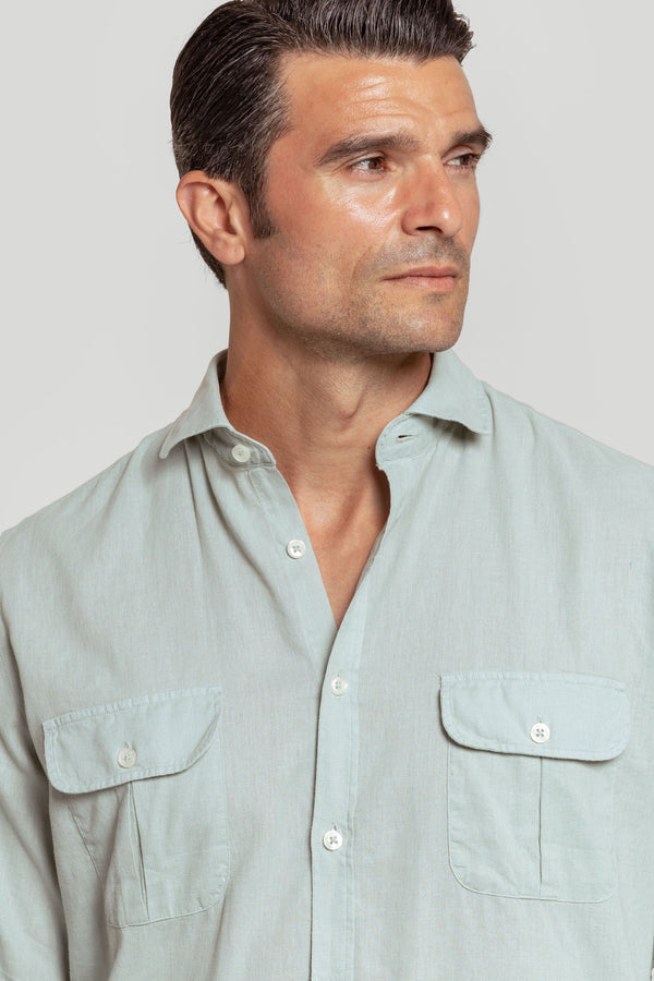 Camisa Cubana Verde Agua   SKU 0.31456