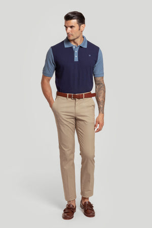 Polo azul marinho bicolor SKU 0,31155