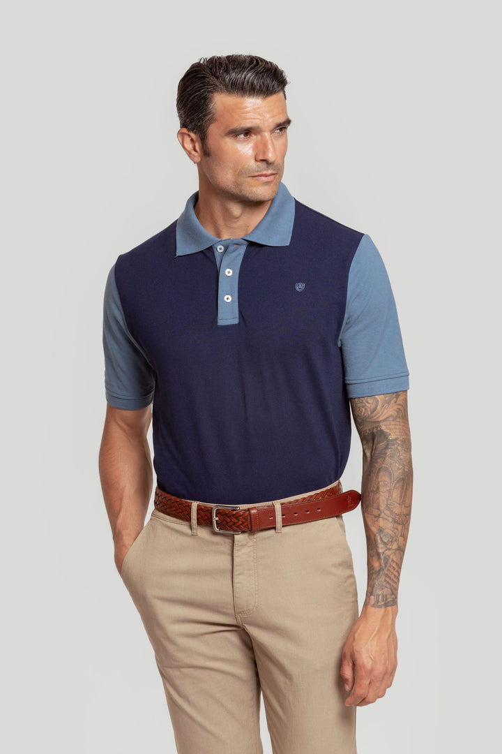 Polo azul marinho bicolor SKU 0,31155