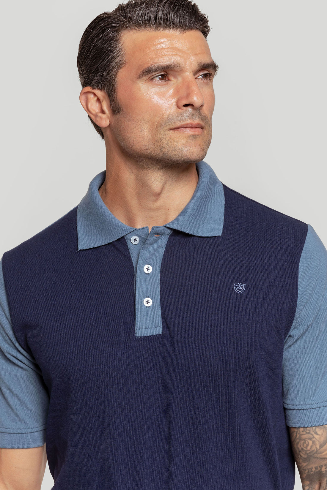 Polo azul marinho bicolor SKU 0,31155