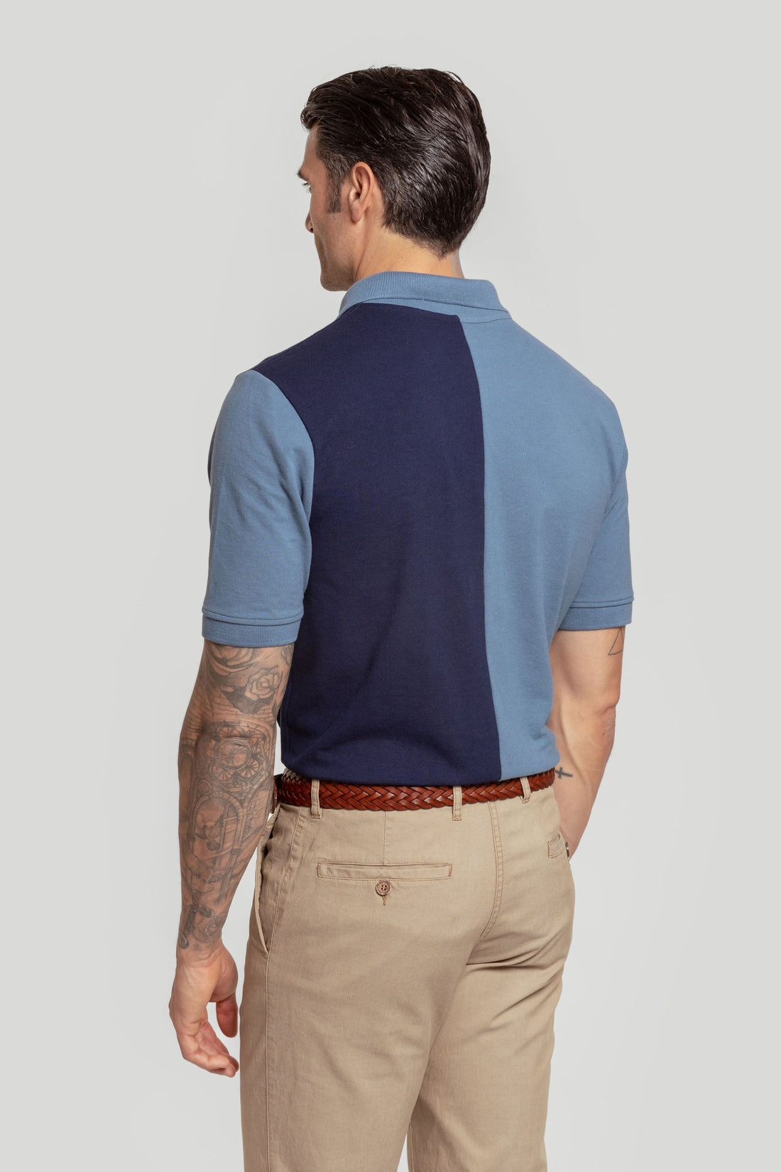 Polo azul marinho bicolor SKU 0,31155