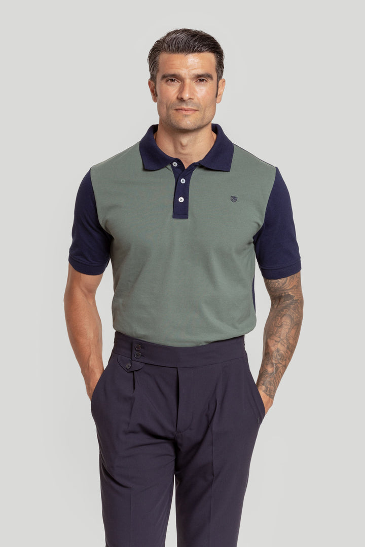 Polo cáqui bicolor SKU 0,31155