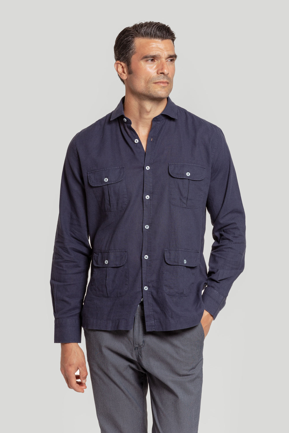 Camisa Cubana Marino  SKU 0.31456