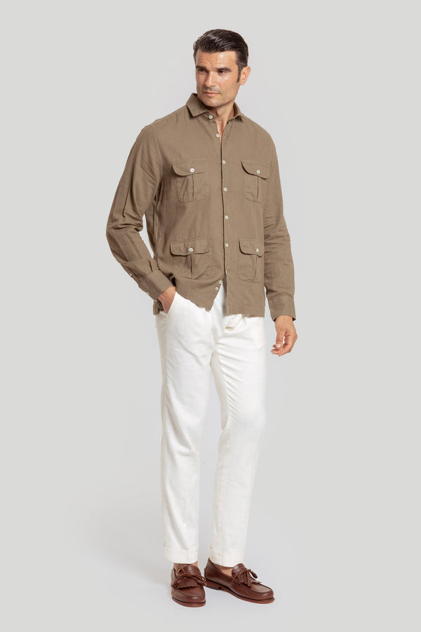 Camisa Cubana Kaki  SKU 0.31456