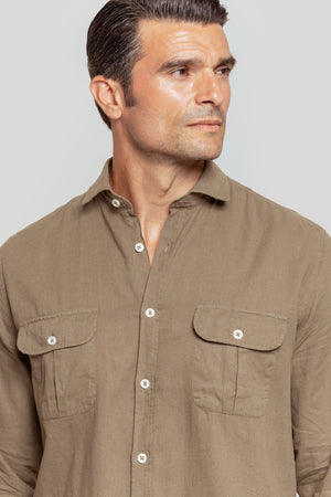 Camisa Cubana Kaki  SKU 0.31456