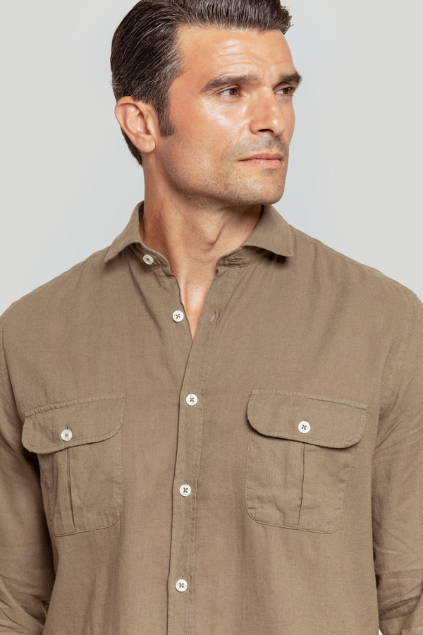 Camisa Cubana Kaki  SKU 0.31456