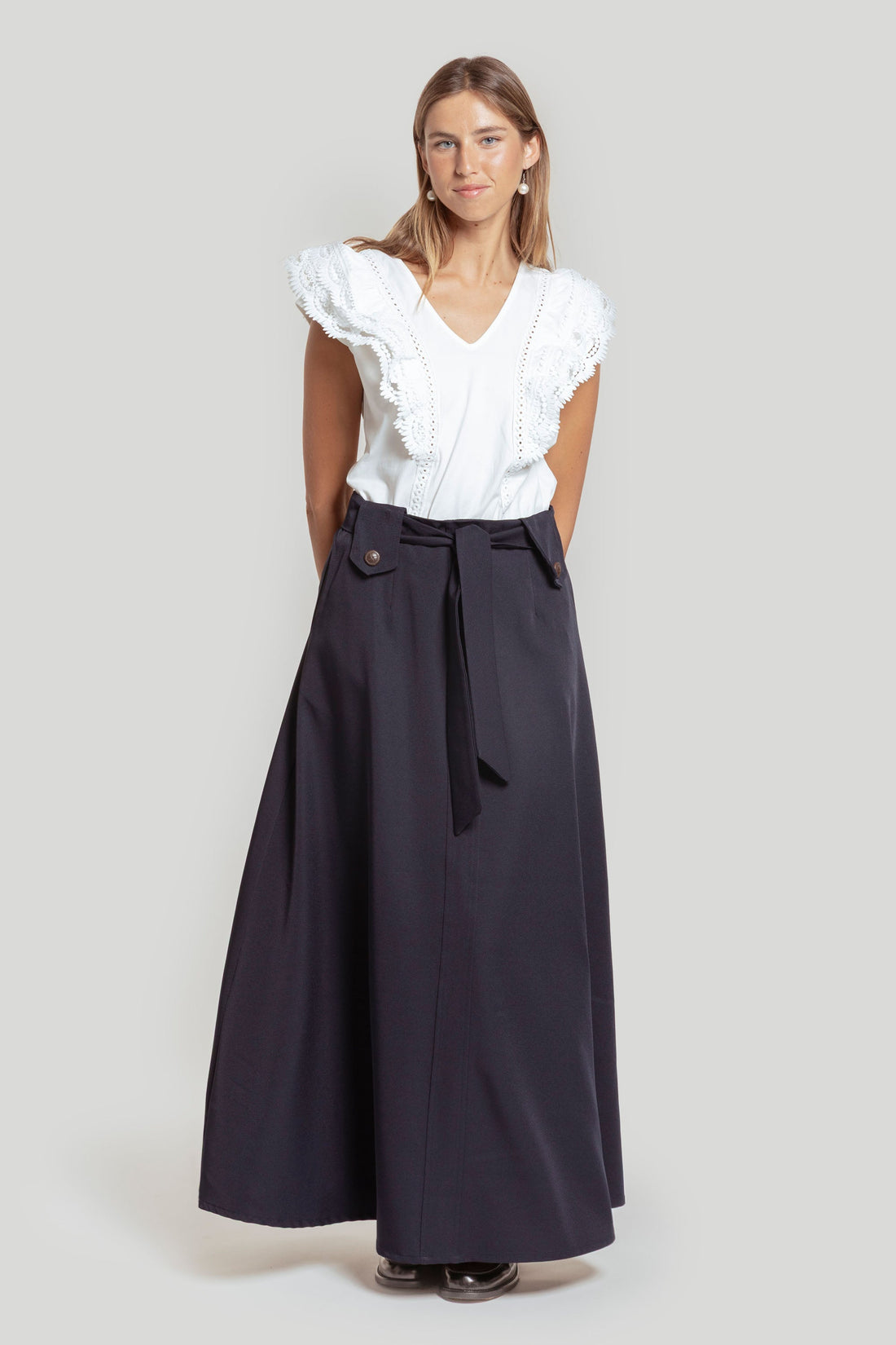 Camiseta branca com babados SKU 0,31524