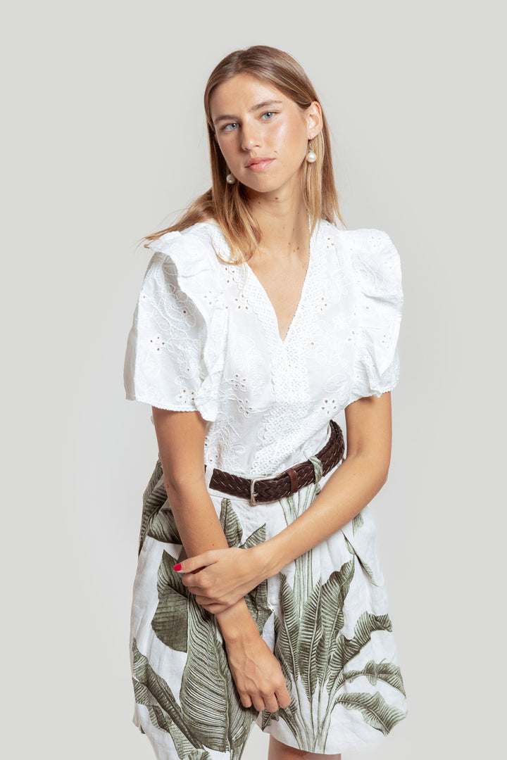 Blusa branca de manga curta SKU 0.31637