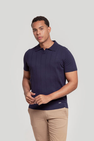 Polo Punto Raya Simulada Marino SKU 0.30822