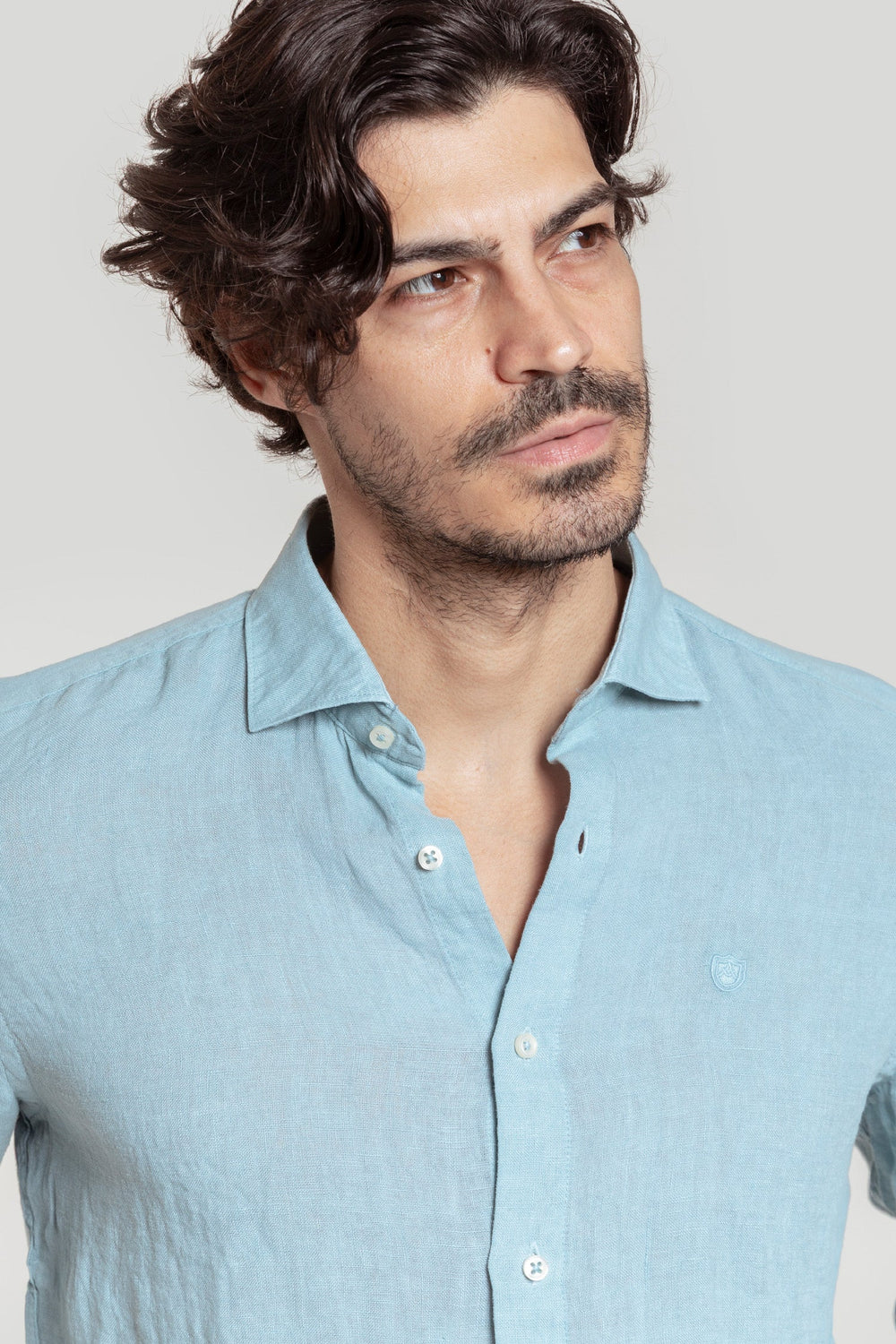 Camisa Lino Verde Agua SKU 0.31660