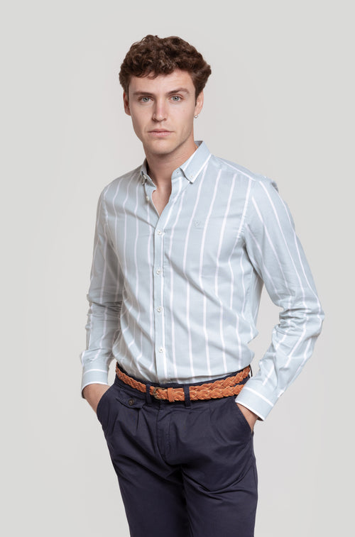 Camisa Rayas Verde Agua SKU 0.30864