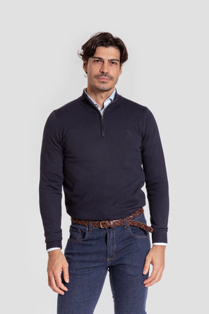 Jersey Cuello Cremallera Marino - Raíces SKU 0.32020