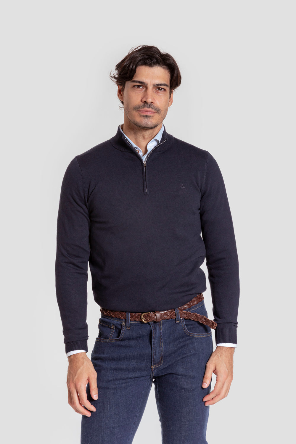 Jersey Cuello Cremallera Marino - Raíces SKU 0.32020
