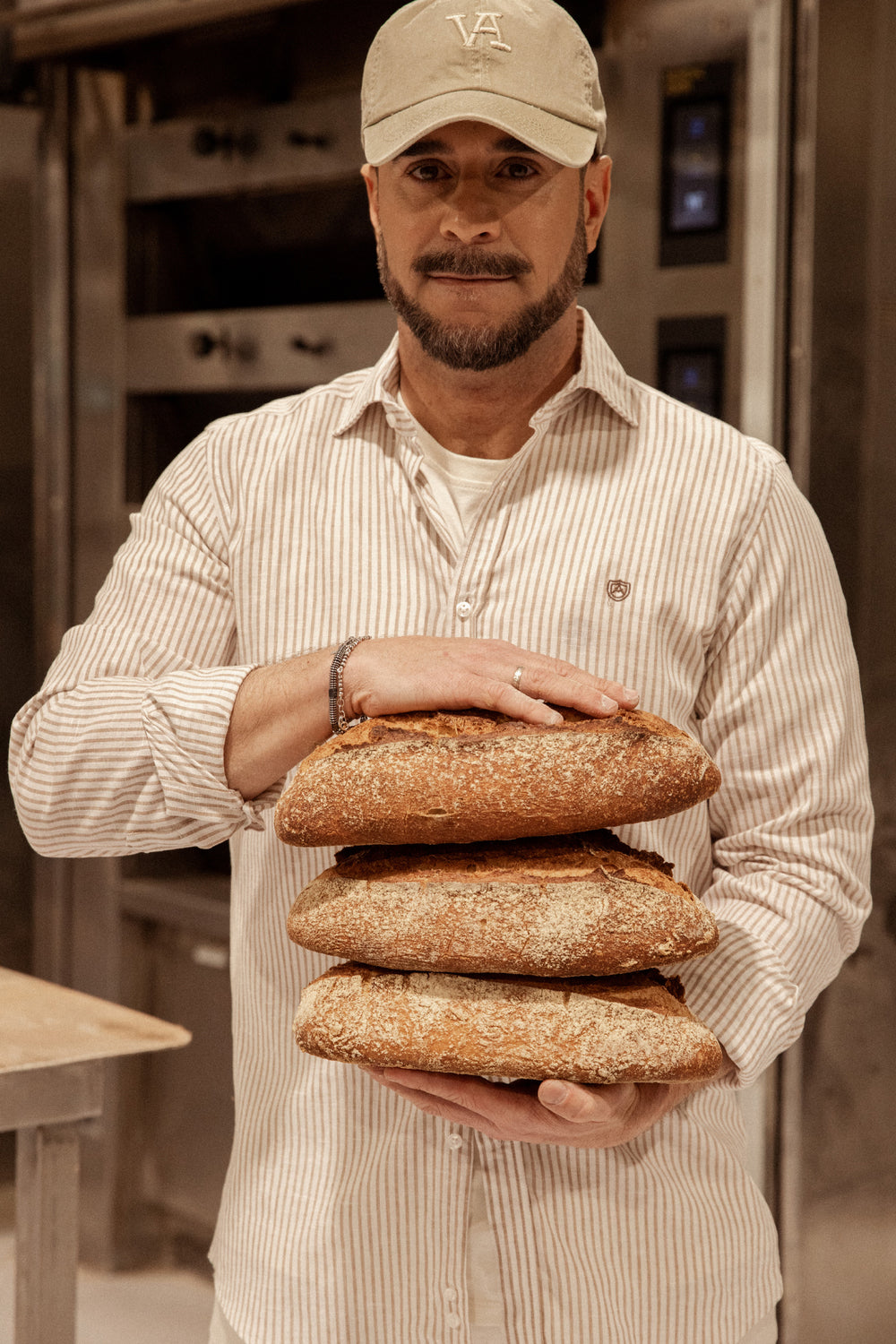 Camisa rayas en camel SKU 0.33314