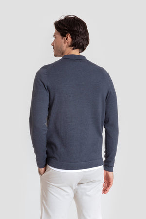 Jersey Cuello Botones Índigo - Raíces  SKU 0.32022