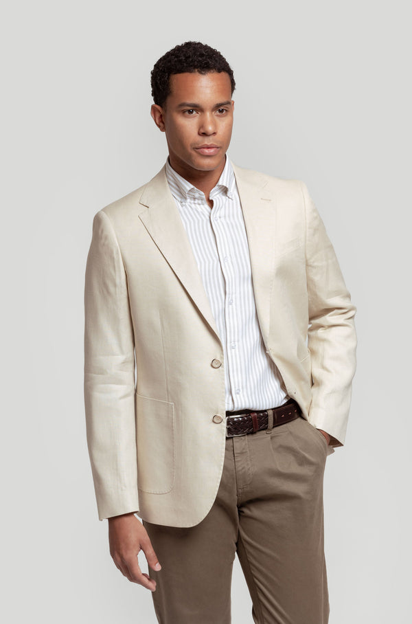 Blazer de linho bege SKU 0.30817