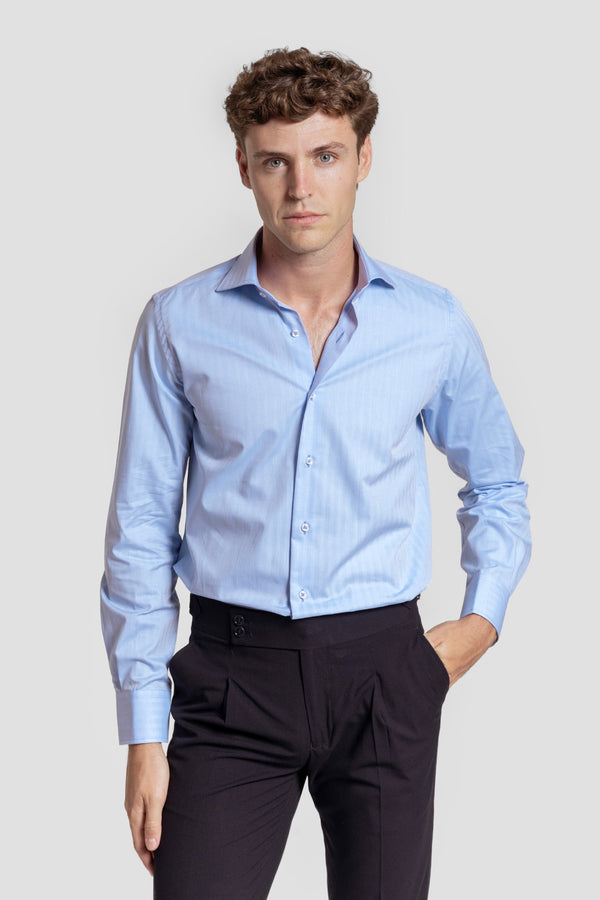 Camisa Vestir Espiga Celeste SKU 0.32187