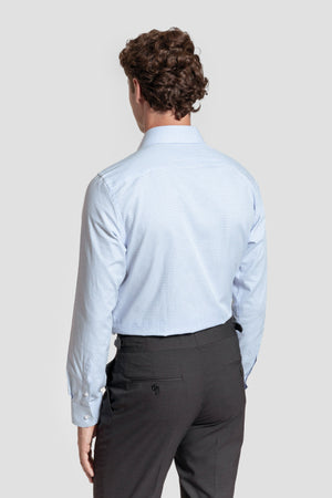 Camisa Vestir Cuadro Pequeño Celeste SKU 0.32185