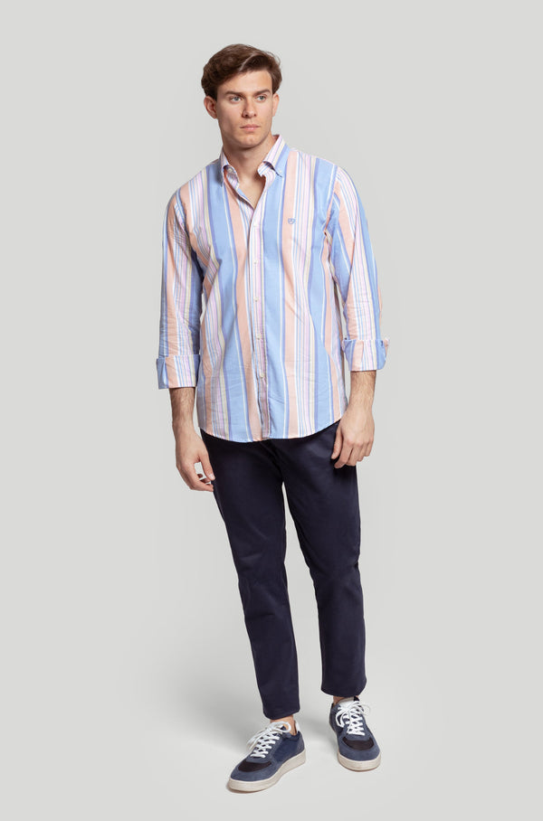 Camisa Raya Celeste Y Naranja SKU 0.30828
