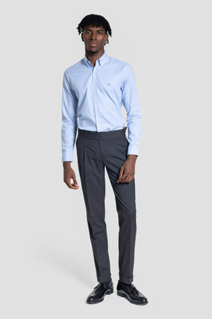 Camisa Oxford Microcuadro Celeste SKU 0.32243