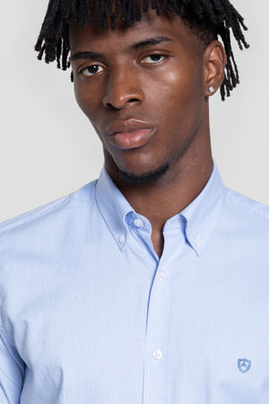 Camisa Oxford Microcuadro Celeste SKU 0.32243