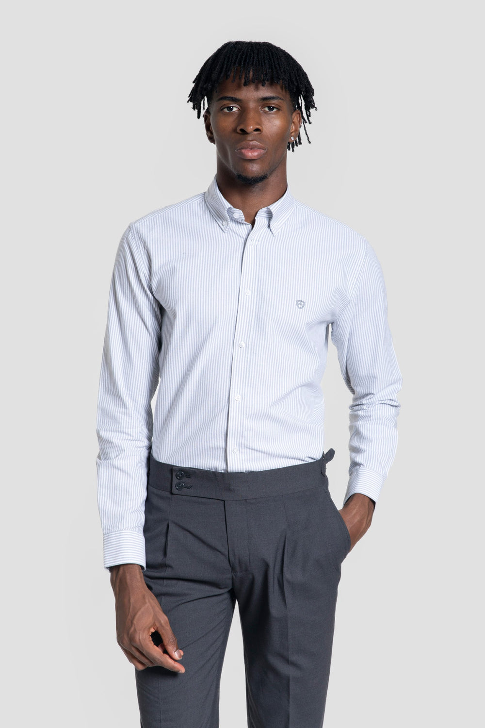 Camisa Oxford Rayas Gris SKU 0.32238