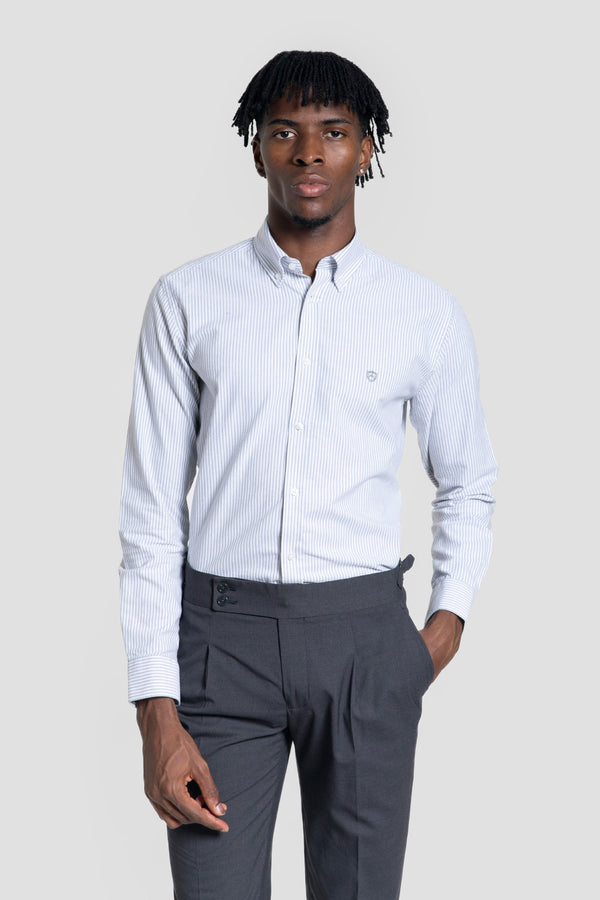 Camisa Oxford Rayas Gris SKU 0.32238