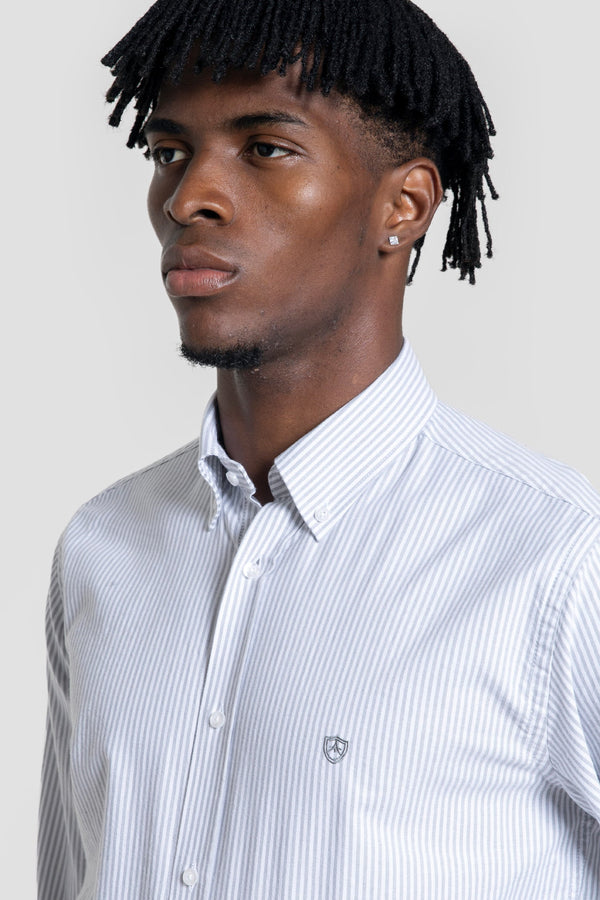 Camisa Oxford Rayas Gris SKU 0.32238