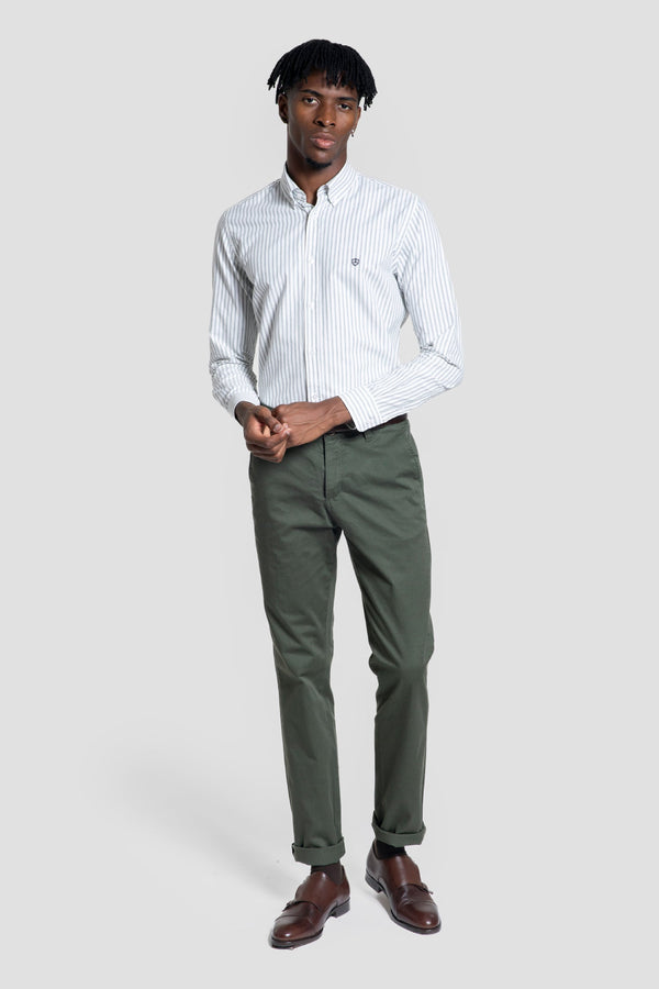 Camisa Rayas Finas Kaki SKU 0.32239