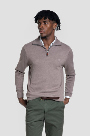 Jersey Media Cremallera Marrón Moka - Raíces SKU 0.32021