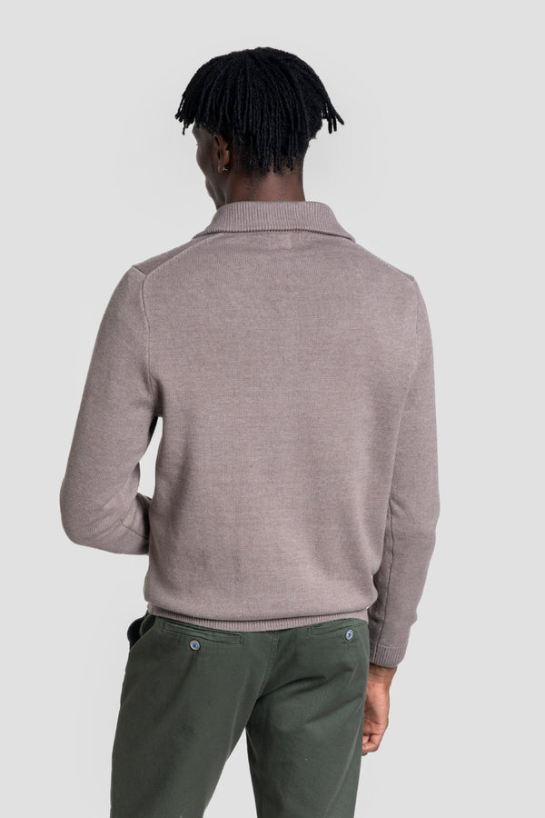 Jersey Media Cremallera Marrón Moka - Raíces SKU 0.32021