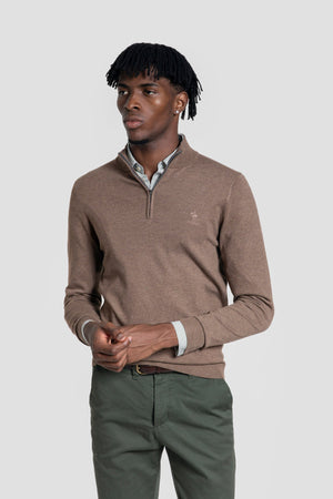 Jersey Cuello Cremallera Marrón- Raíces SKU 0.32020