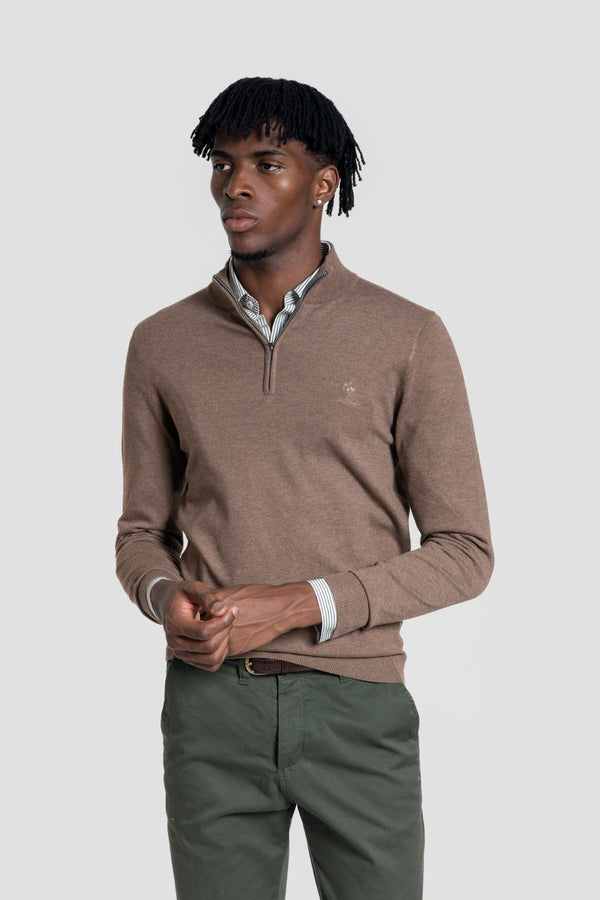 Jersey Cuello Cremallera Marrón- Raíces SKU 0.32020