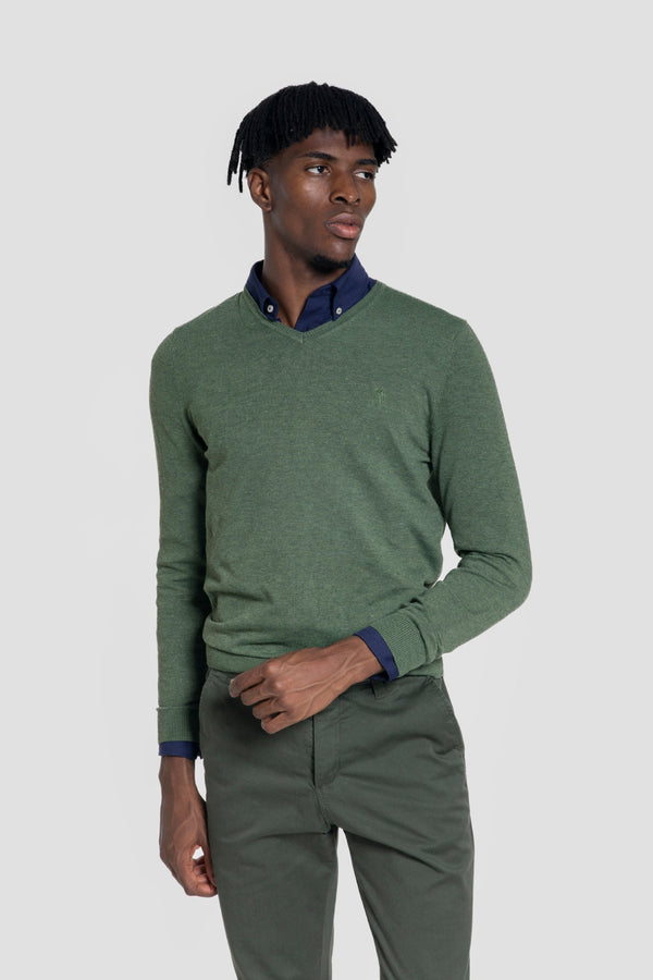 Jersey Cuello Pico Kaki - Raíces SKU 0.32017