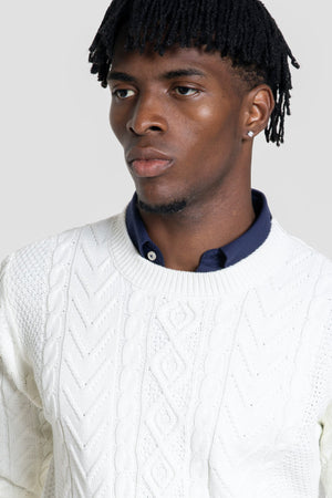Jersey Punto Trenzado Cuello Redondo Arena SKU 0.32255