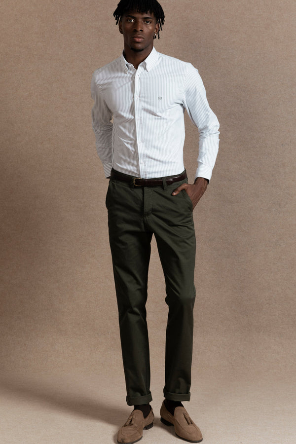 Camisa Custom Fit Oxford Verde Hoja SKU 0.32241