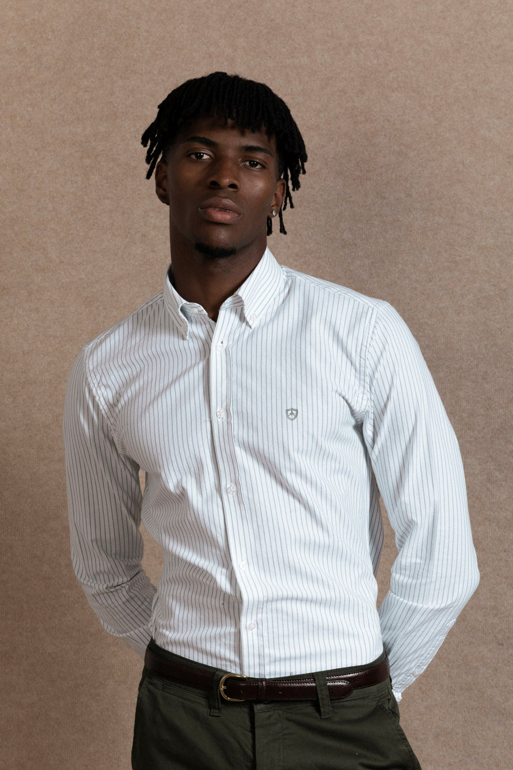 Camisa Custom Fit Oxford Verde Hoja SKU 0.32241