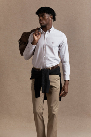 Camisa Oxford Rayas Burdeo SKU 0.32244