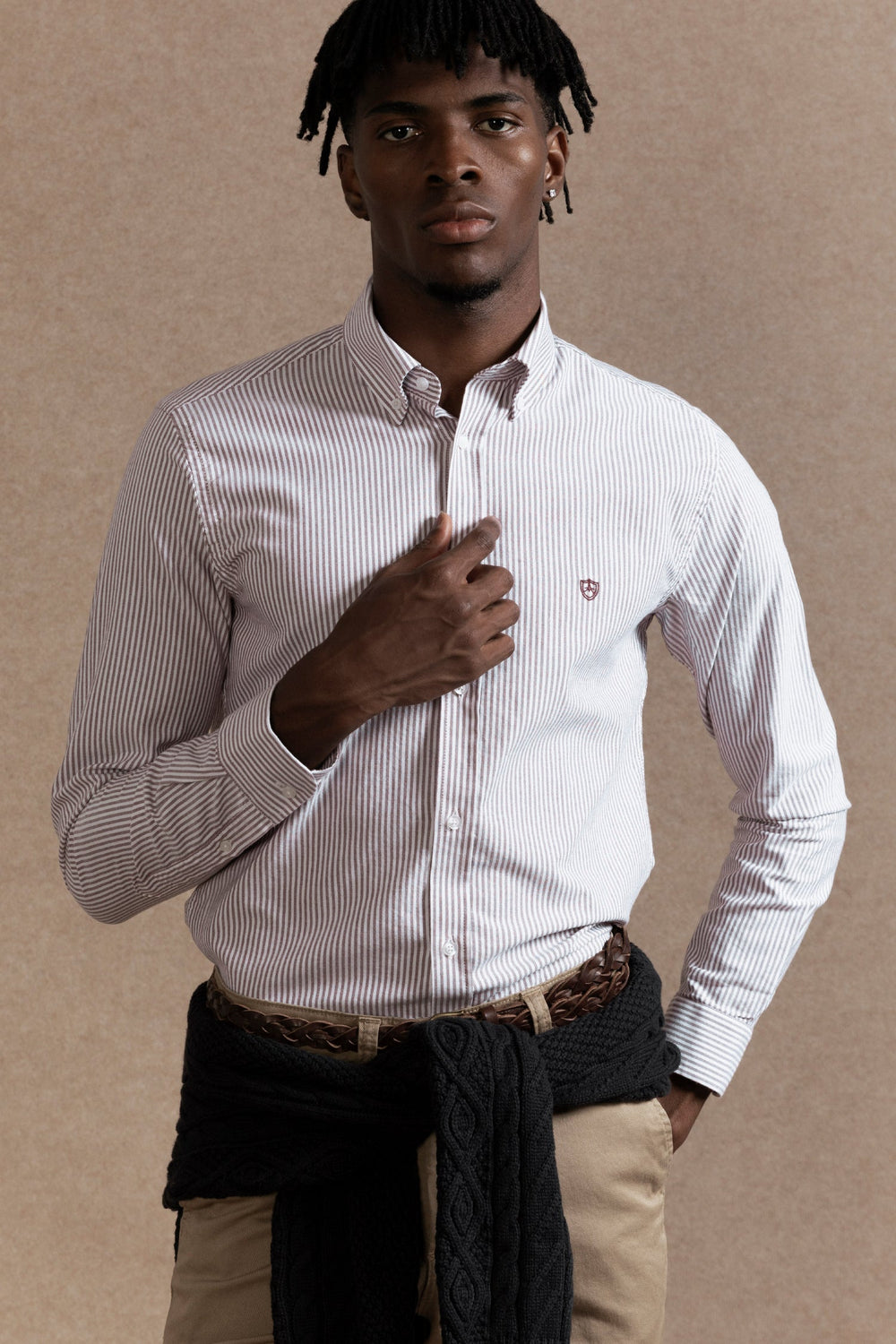 Camisa Oxford Rayas Burdeo SKU 0.32244