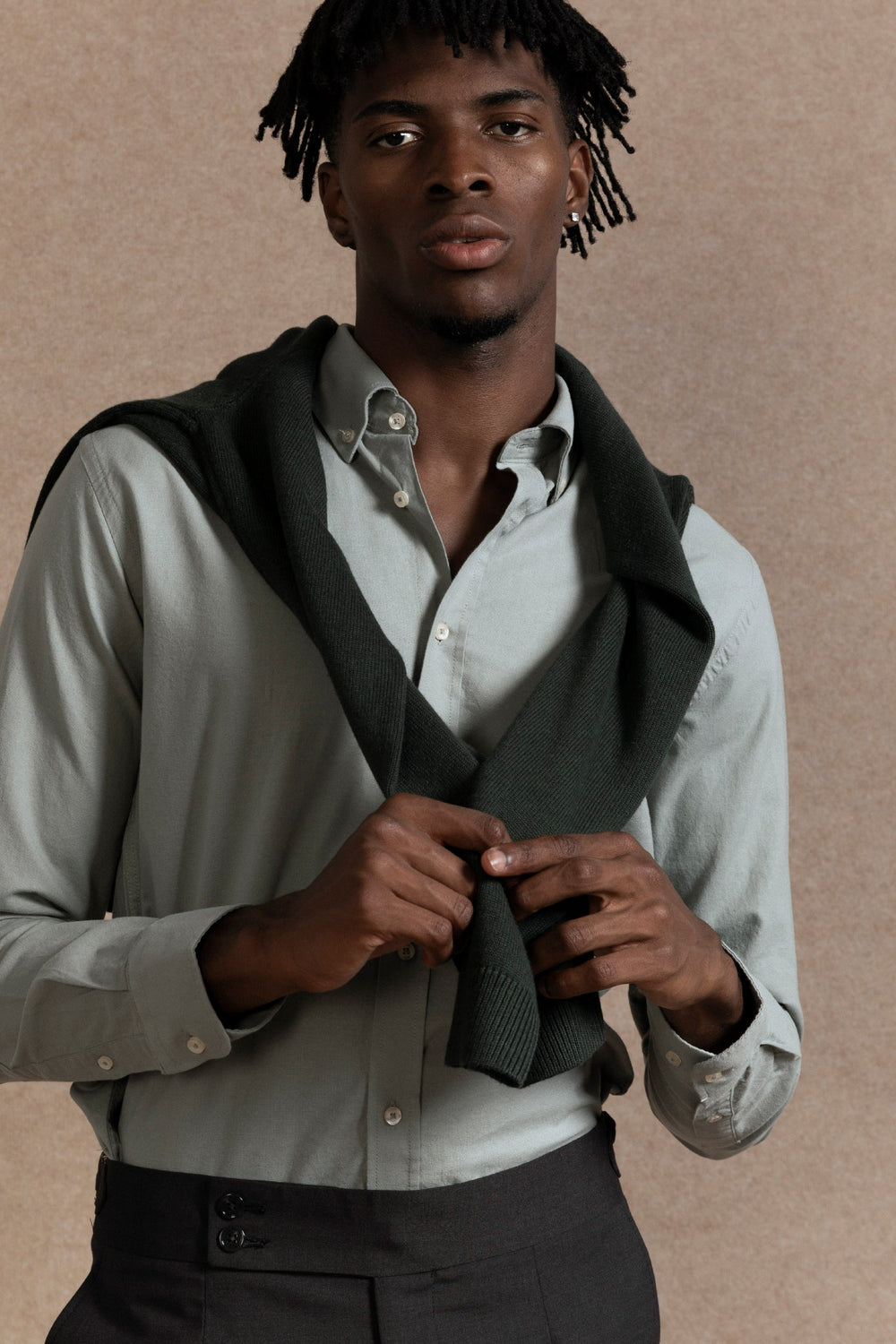 Camisa Regular Fit Oxford Verde Hoja SKU 0.32236