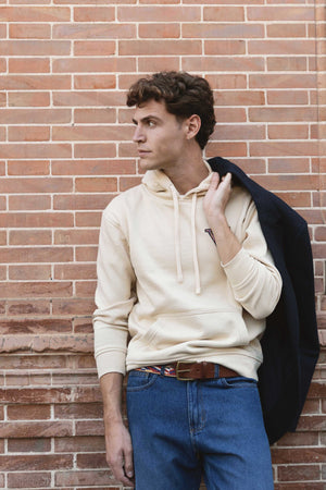 Sudadera VA logo étnico con gorro hueso - 0.30460